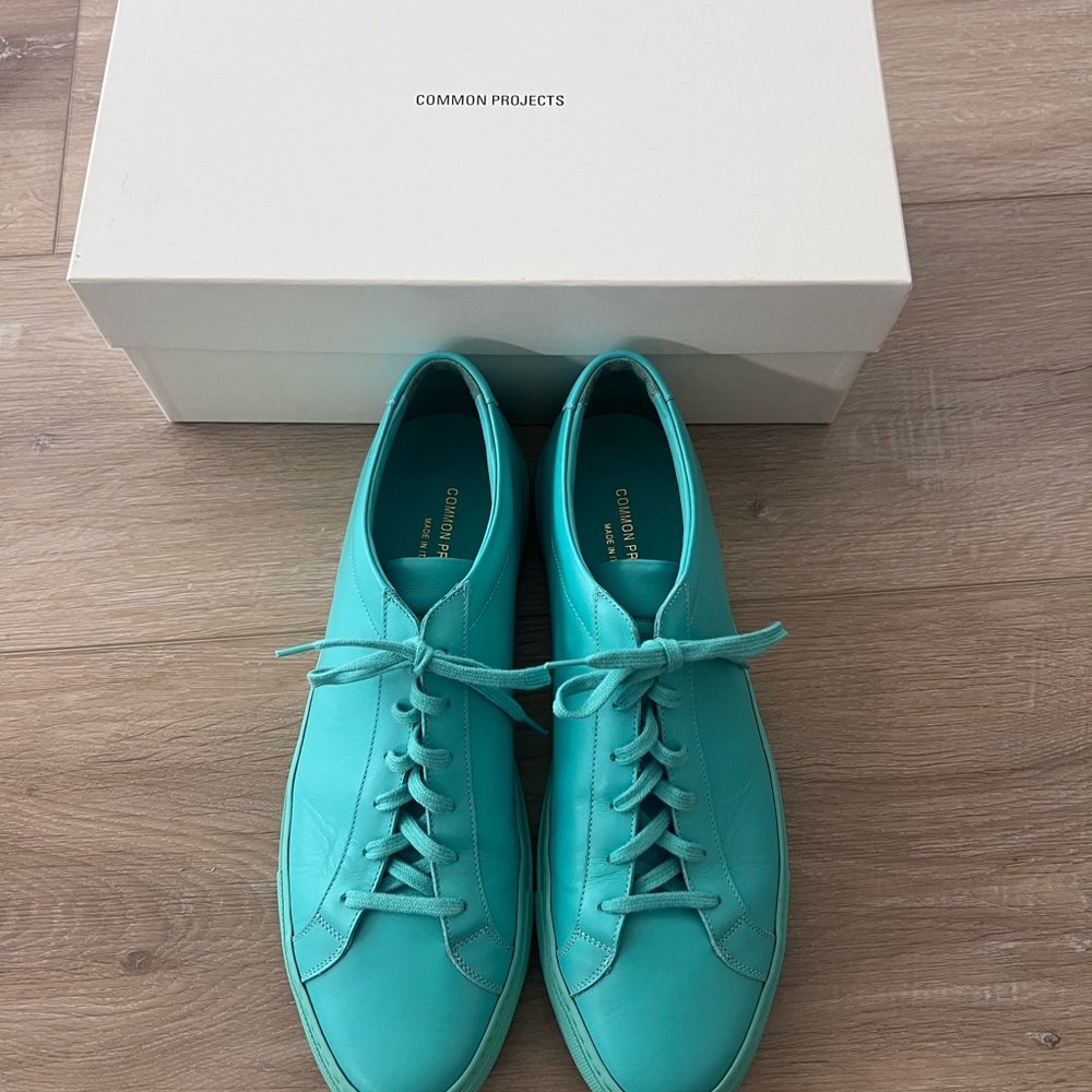 Common Projects Original Achilles Low – Mint / Turquoise – Rare Color – With Box